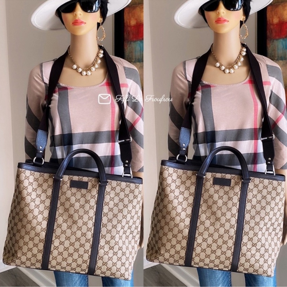Gucci Tan and Brown Monogram Tote Bag - Picture 2 of 16